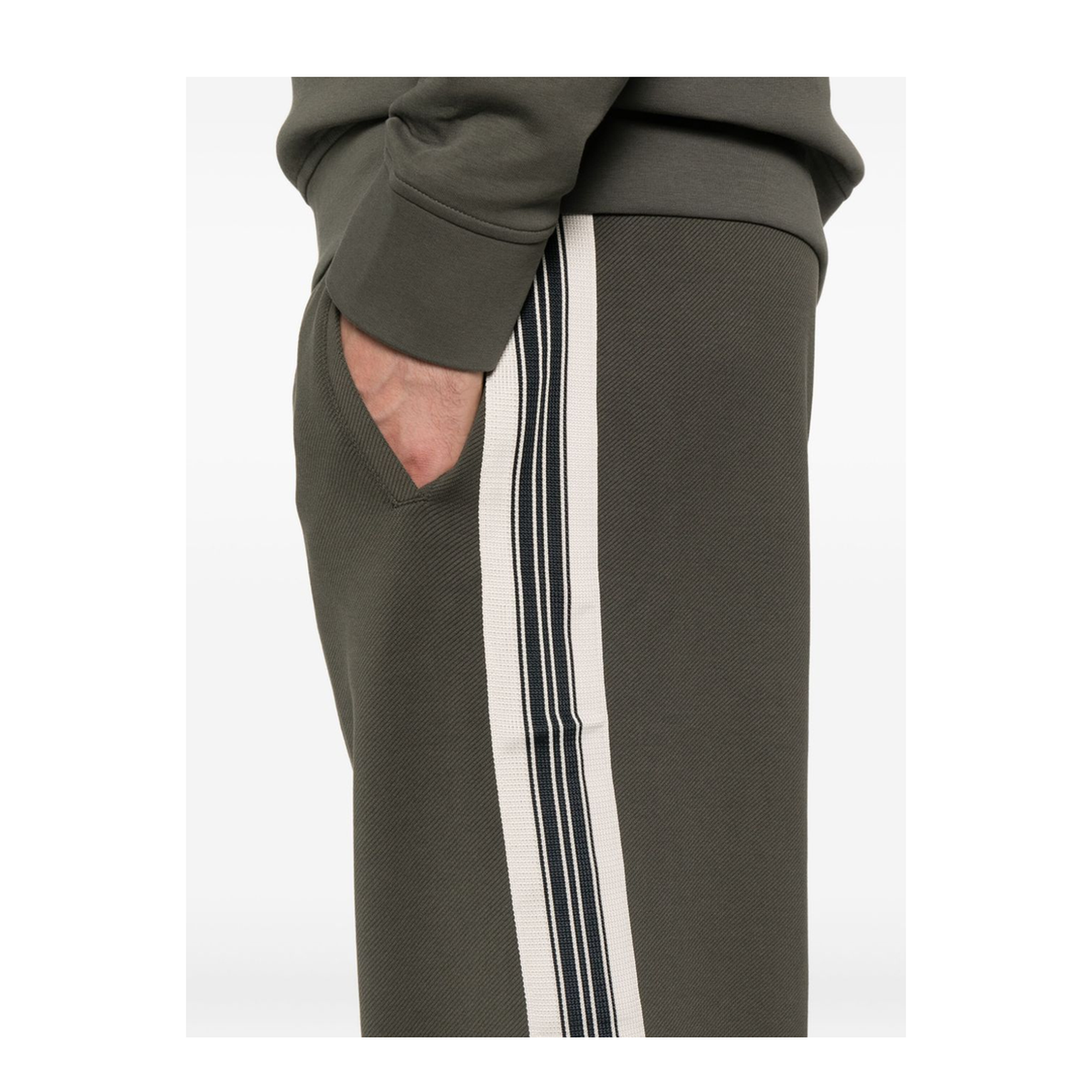 Jersey Trousers with Elasticated Waist and Contrasting Bands