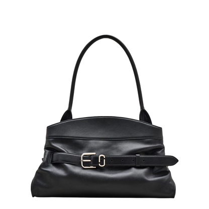 The Dakota Leather Shoulder Bag - Black