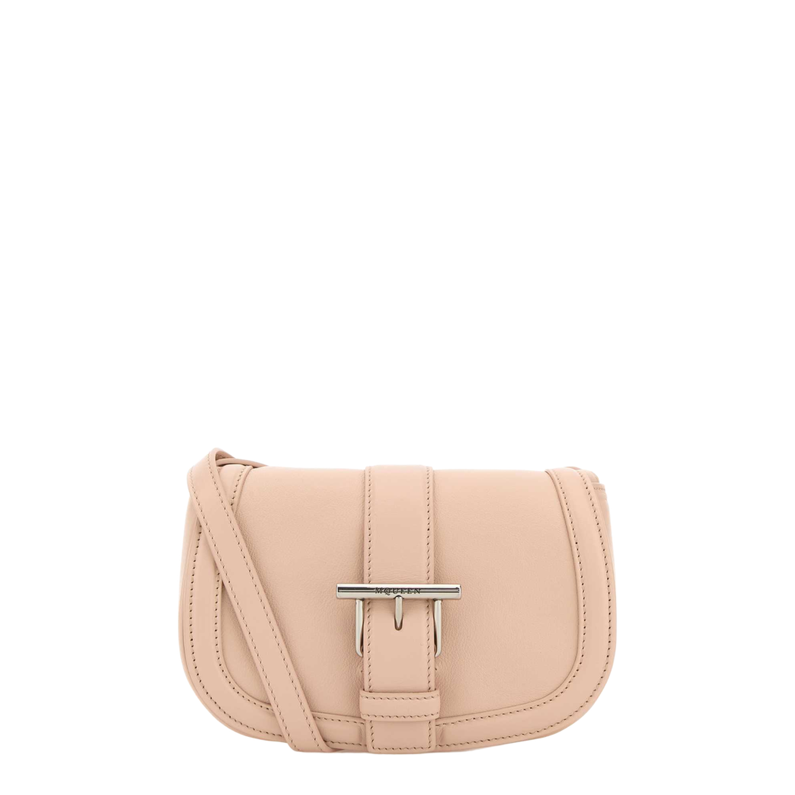 Pastel Pink Leather Mini Satchel Crossbody Bag