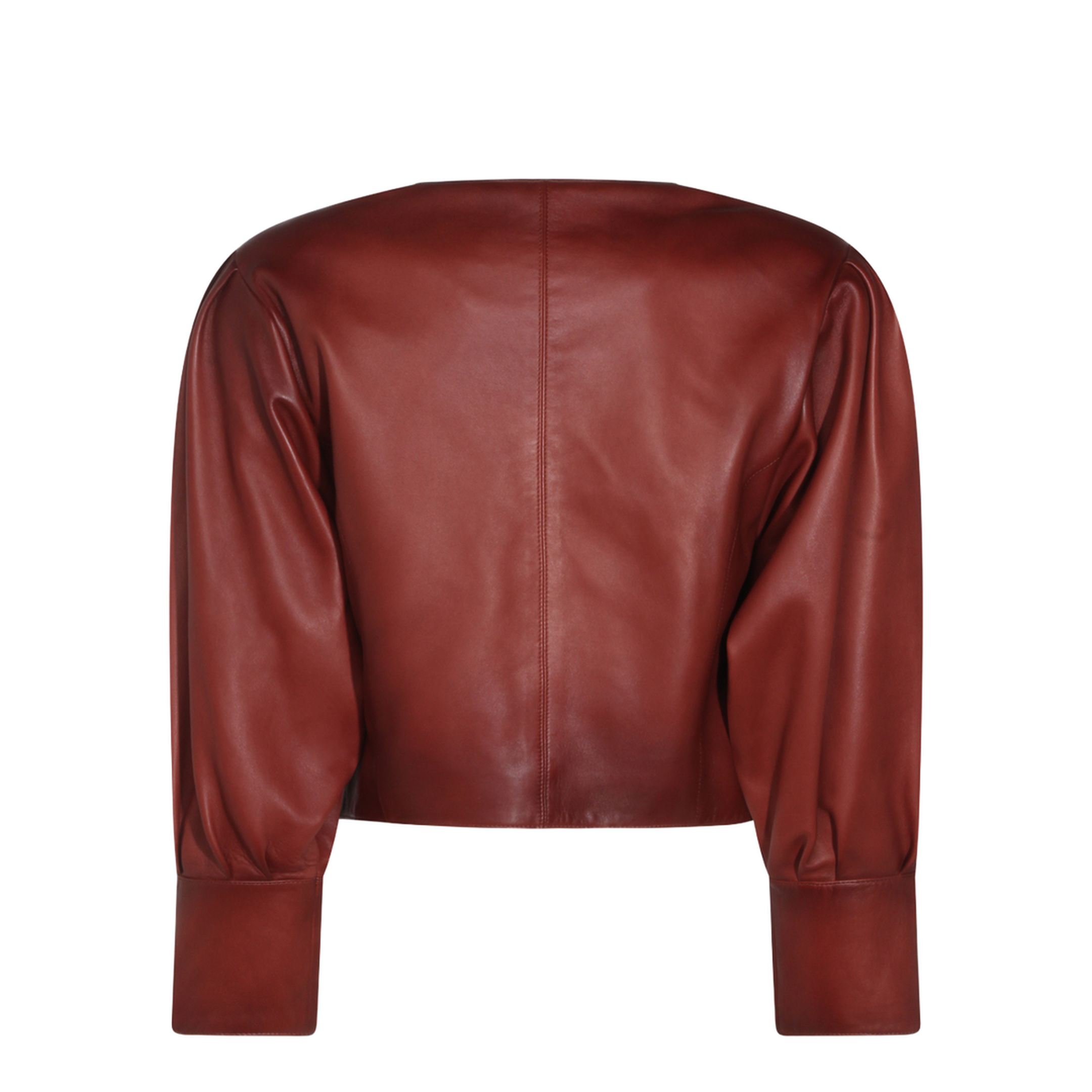 Short Burgundy Jacket in Plongé Nappa Leather