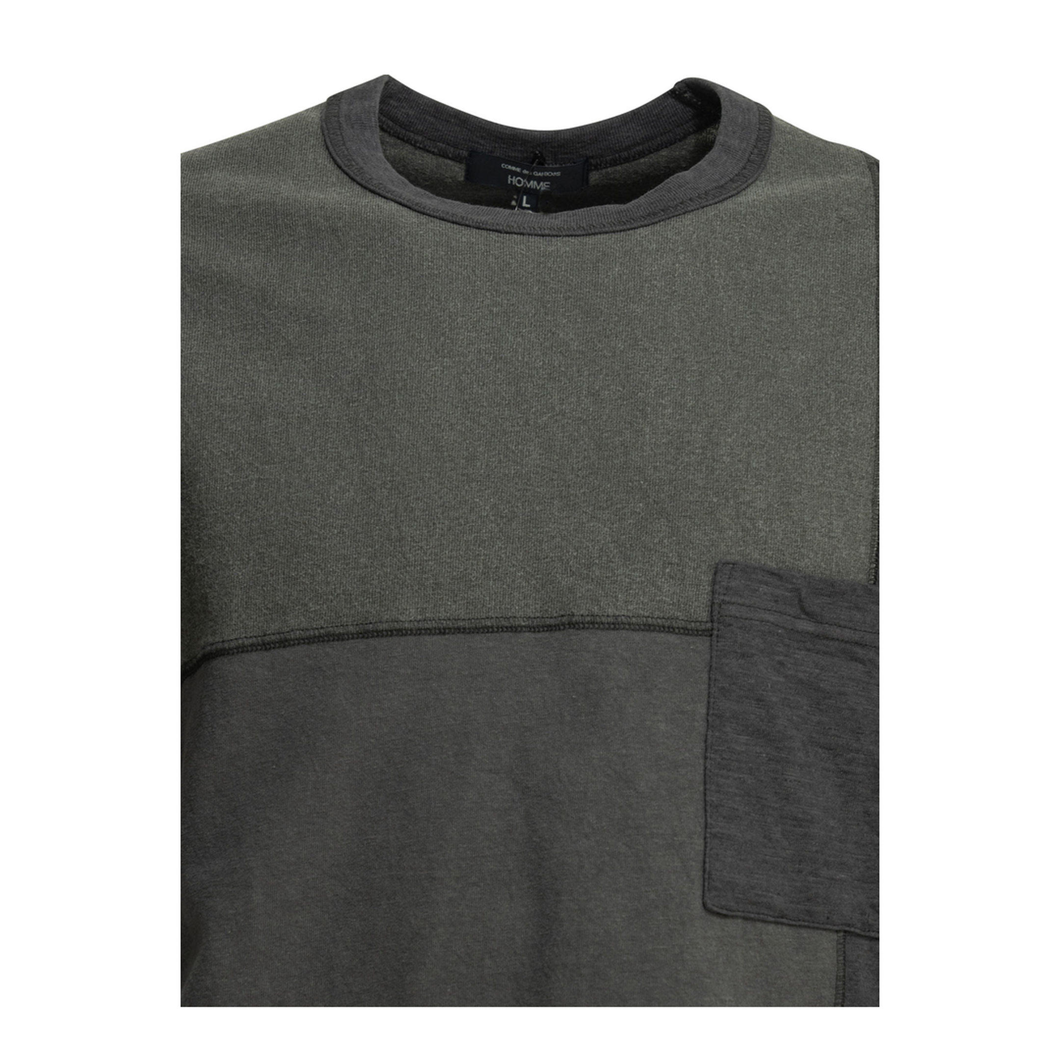 MAYFEYR - Comme Des Garçons Homme - Patchwork Crewneck T Shirt - HQT023S261CHARCOALMIX