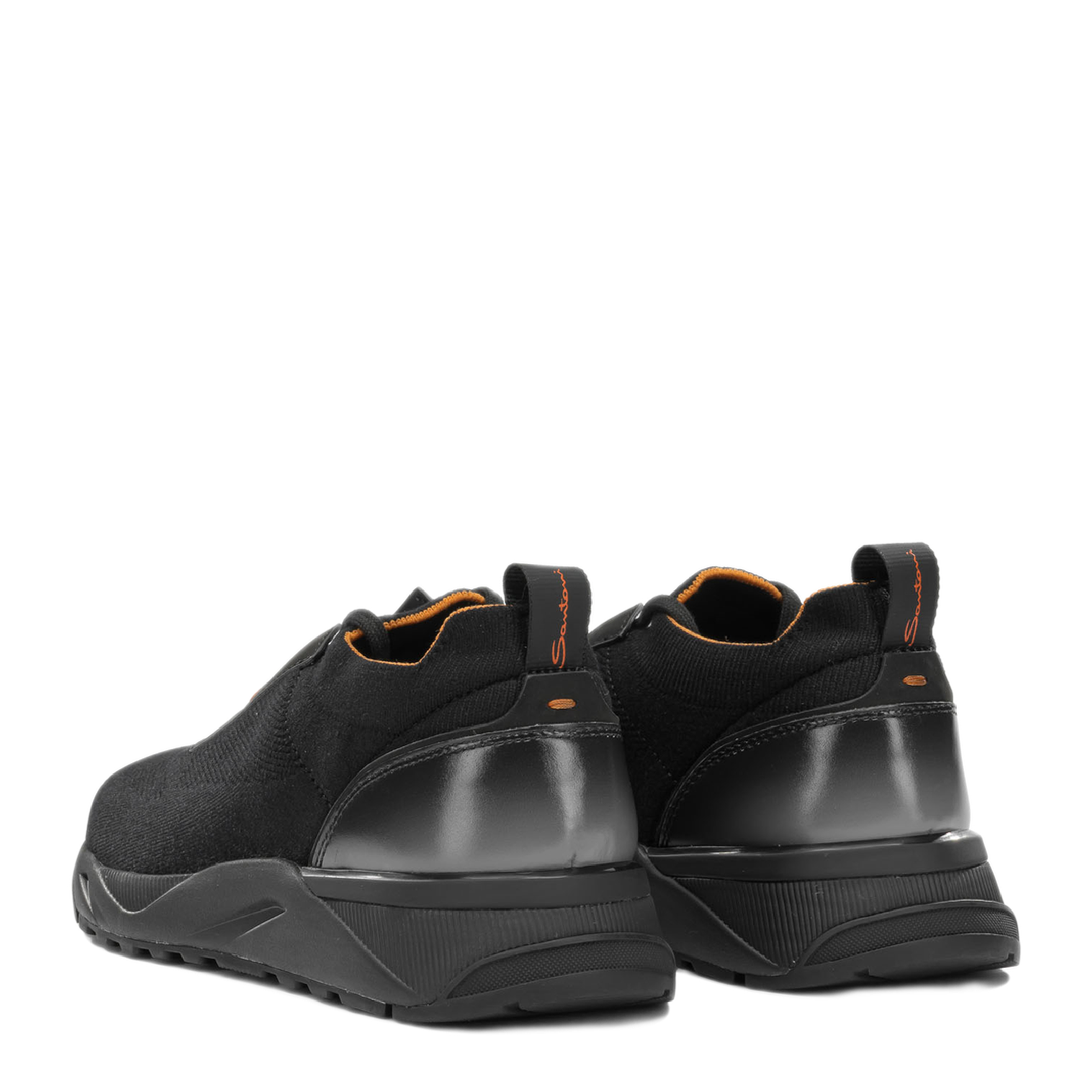 MAYFEYR - Santoni - Low Top Sneakers Made Of Mesh And Leather - MBIO21601NERNHODN01N01