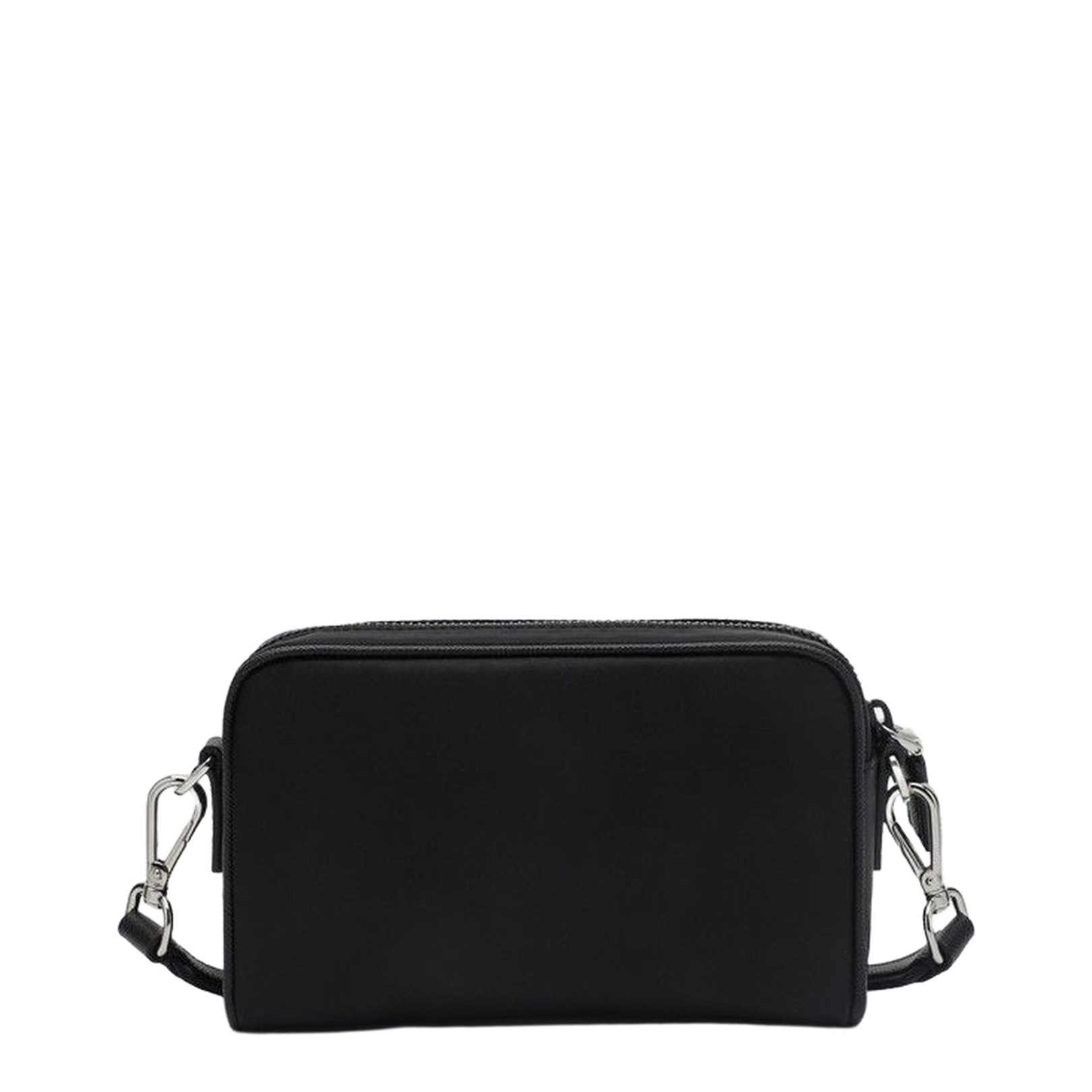 Messenger Bag in Re-Nylon and Black Saffiano