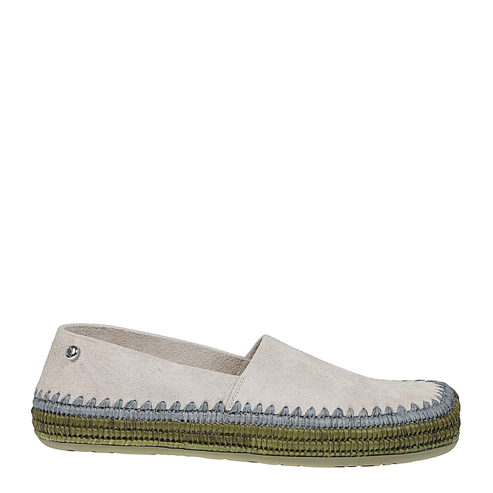 Rio Slipper in Suede and Raffia