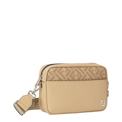 Squared Camera Case Fabric Beige