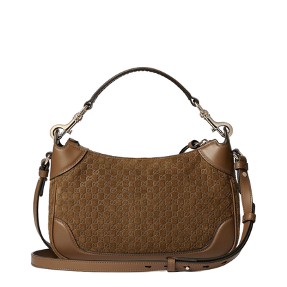 B Small Micro GG Suede Shoulder Bag - Brown