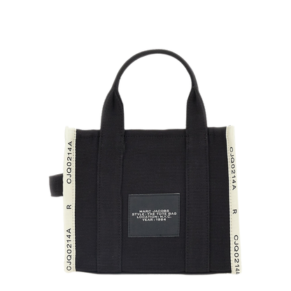THE Small Woven Jacquard Tote - Black