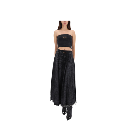 Full Skirt in Lasered Cotton-Hemp Denim