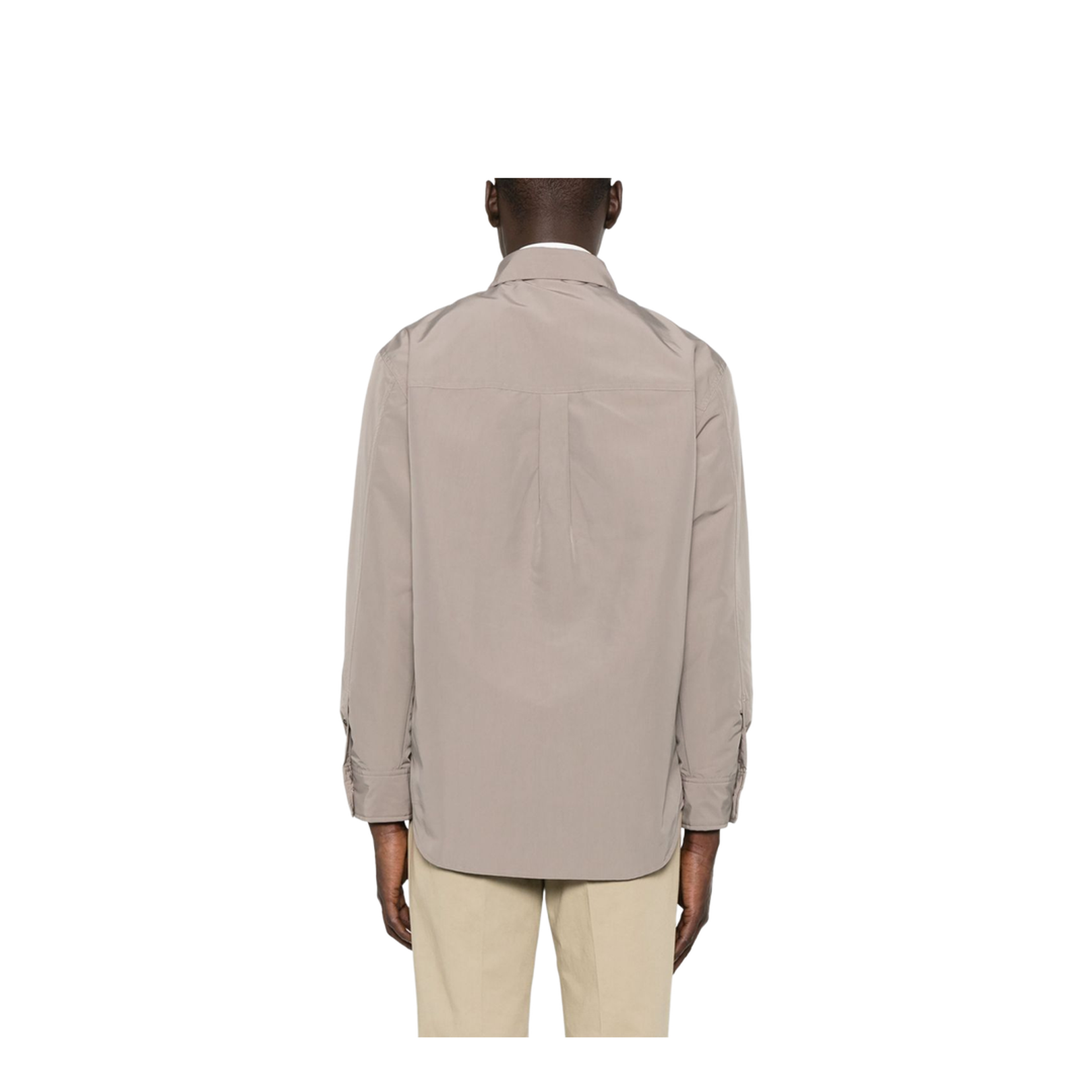 Nylon Shirt Jacket with Patch Pocket