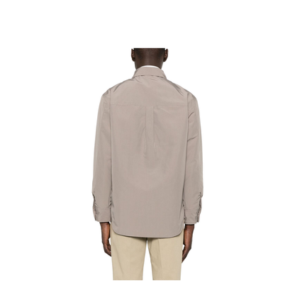 Nylon Shirt Jacket with Patch Pocket