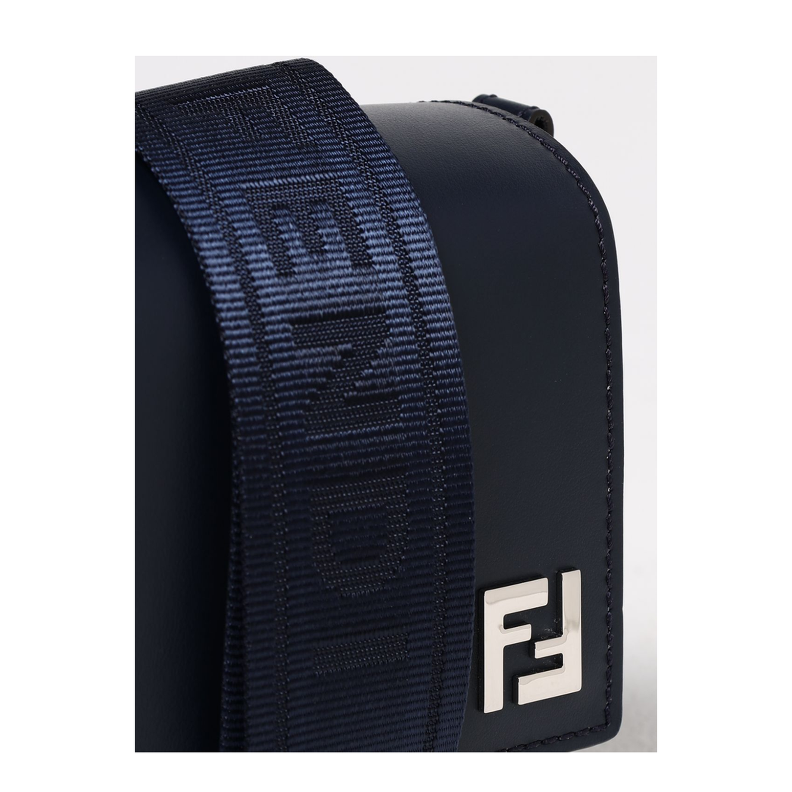 FF Leather Crossbody Bags - Navy Blue