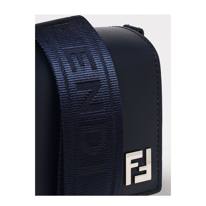 FF Leather Crossbody Bags - Navy Blue