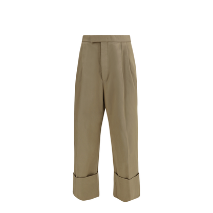 MAYFEYR - Thom Browne - Cotton Gabardine Pants With Double Pleats - MTC232AF0175