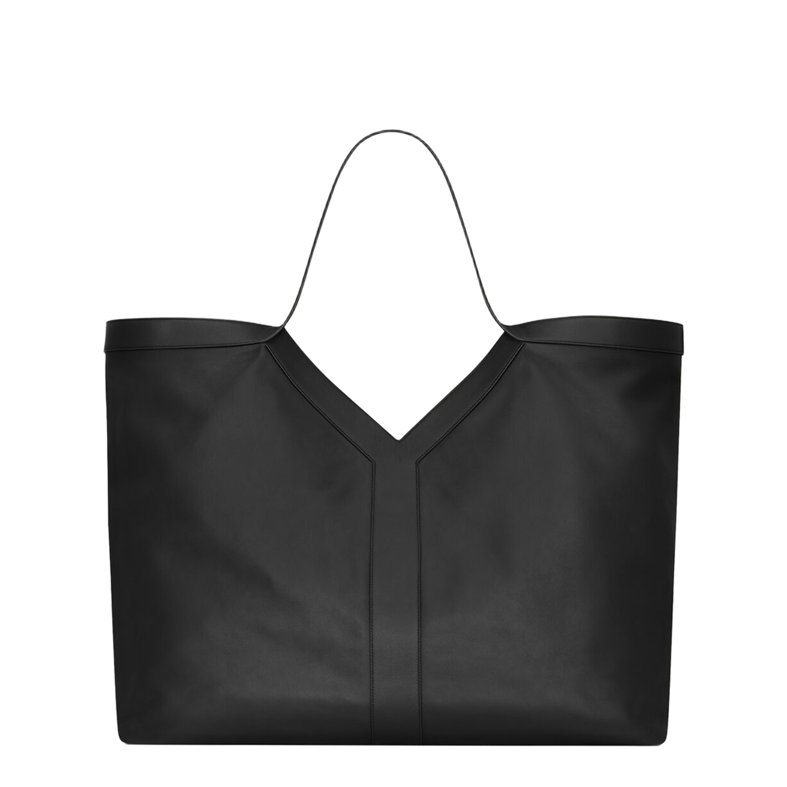 Y Maxi Tote in Grained Leather
