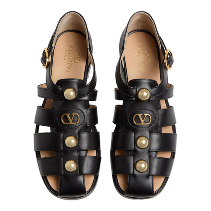 VLogo Signature Leather Sandals
