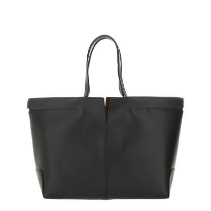 Di Bag Folio Medium-Small Leather Tote Bag - Black