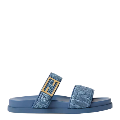 Feel Slides in Light Blue Raffia