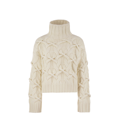 Braided High Necked Cashmere Sweater