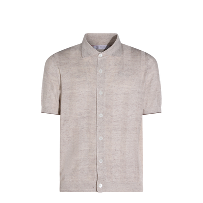Cream Linen Blend Shirt