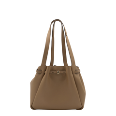 Hammered Leather Tote - Tiramisu