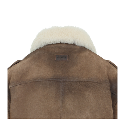 MAYFEYR - Acne Studios - Camel Brown Leather Bomber Jacket - A70233640