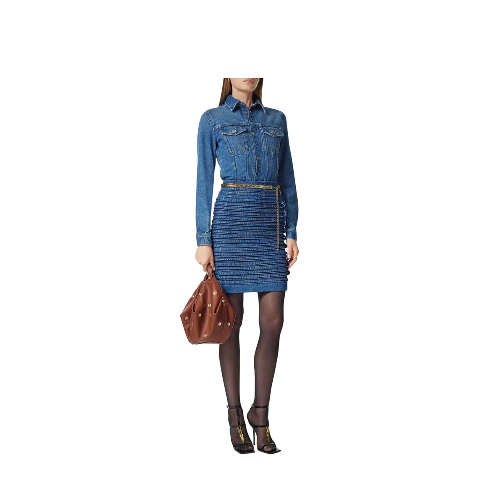Denim Shirt With Frayed Edges