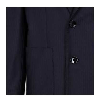 Double Breasted Blazer in Blue Wool