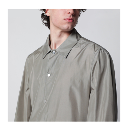 Unlined Jacket In Khaki Membrane Silk