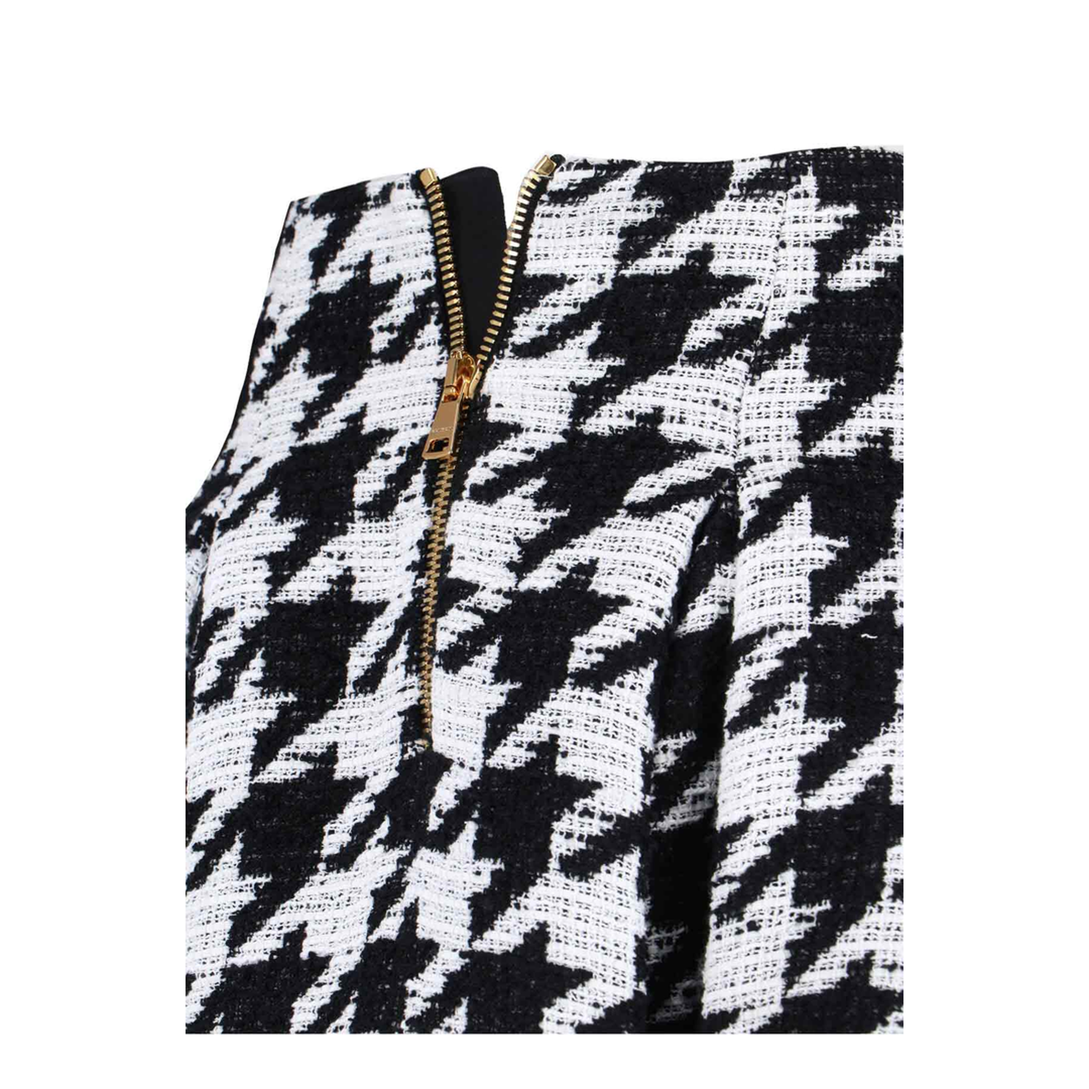 Tweed Pleated Mini Skirts Black