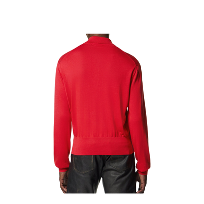 Red Silk Blend Cardigan