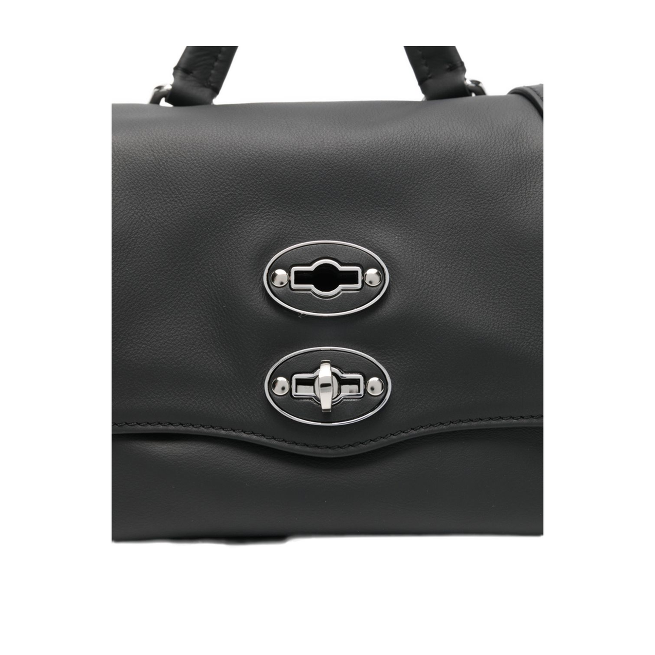 Postina Calfskin Messenger Bag - Black Nero