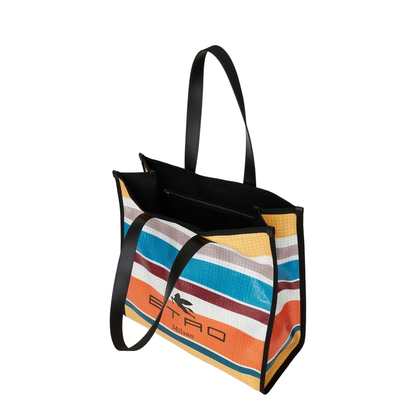 Multi-Color Stripe-Print Tote Bag