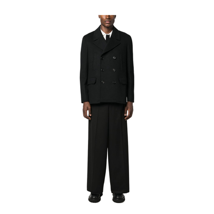 Notched-Lapel Double-Breasted Blazer