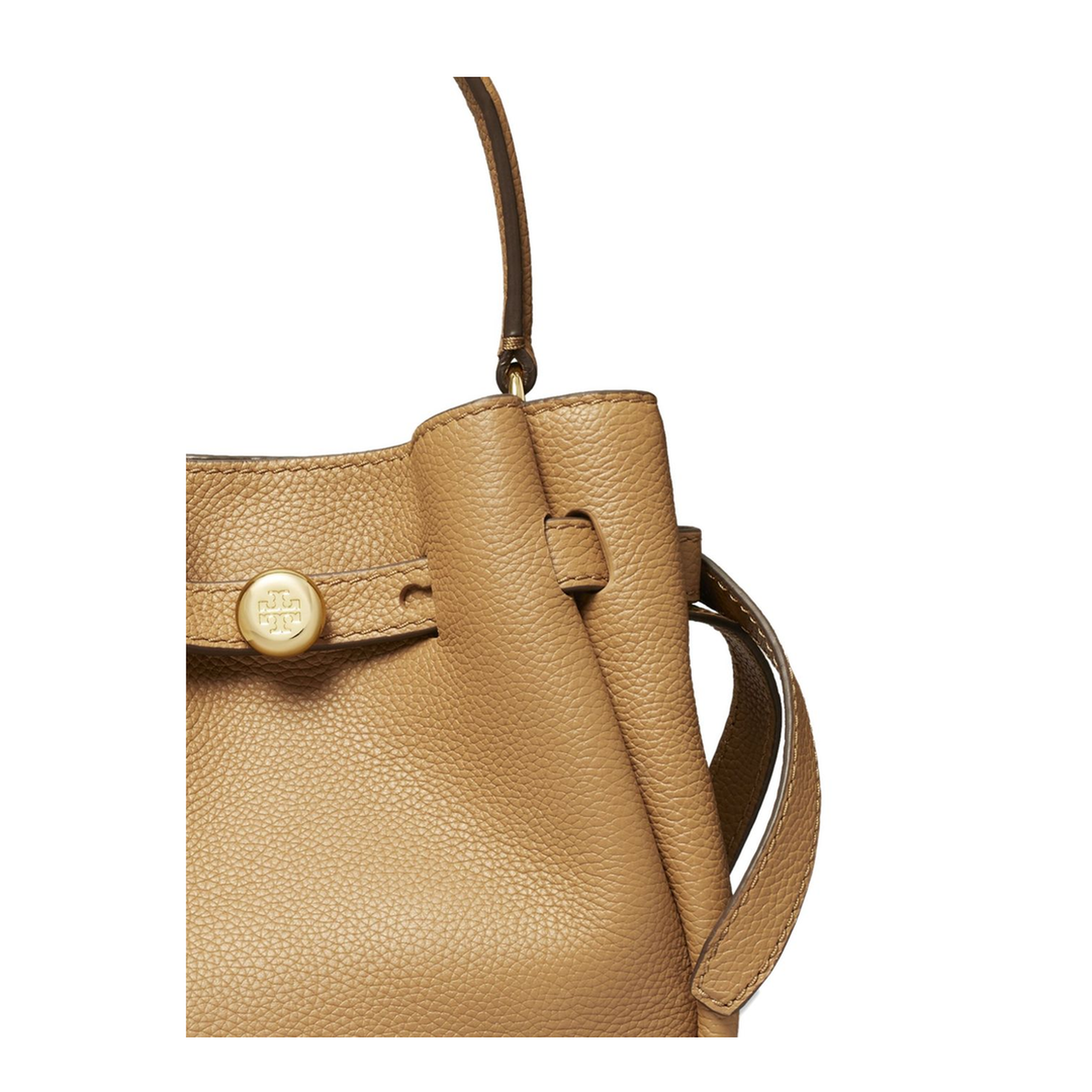 Romy Mini Pebbled Leather Crossbody Bag - Tiramisu