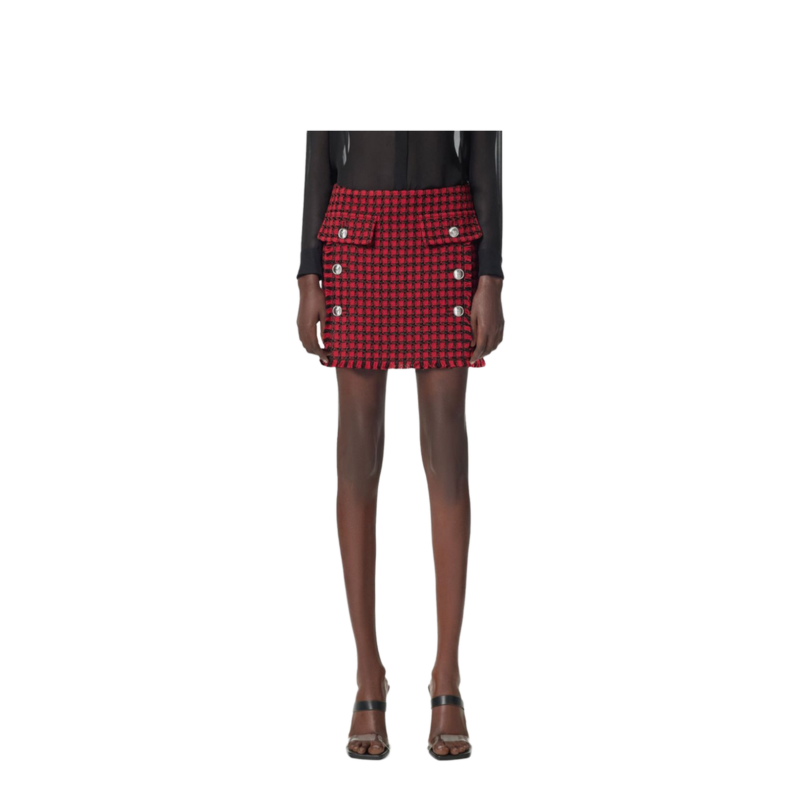 Tweed Check Mini Skirt