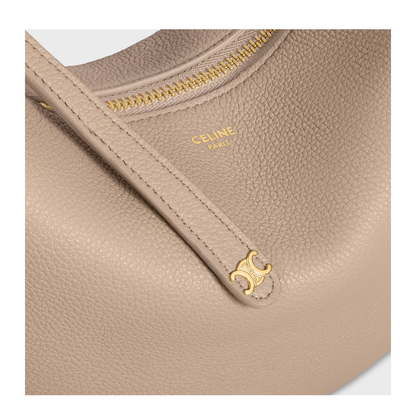 Lulu Grain Leather Bag - Black