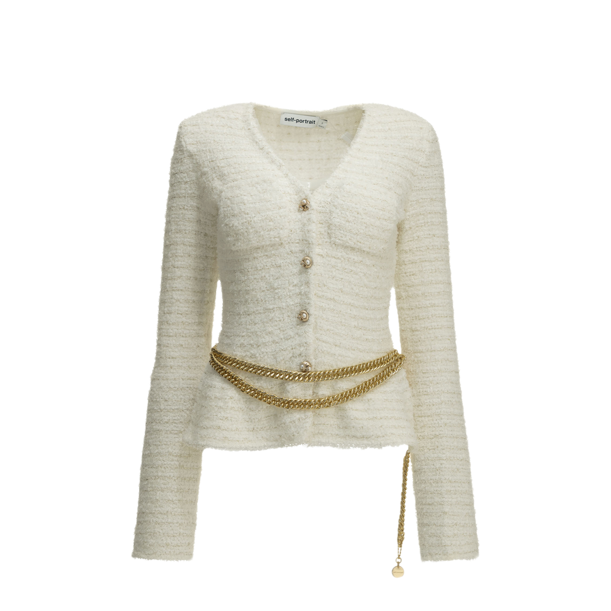 MAYFEYR - Self Portrait - Textured Knit Cardigan - SC26059CCCREAM