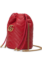 GG Marmont Small Drawstring Bucket Bag, Gold Hardware