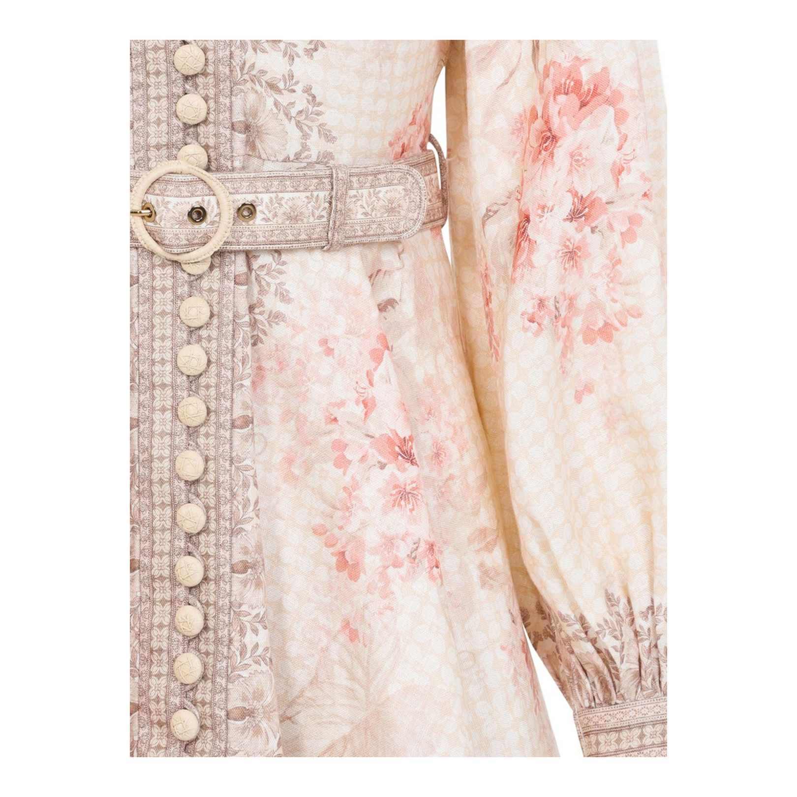 Beige Printed Mini Dress