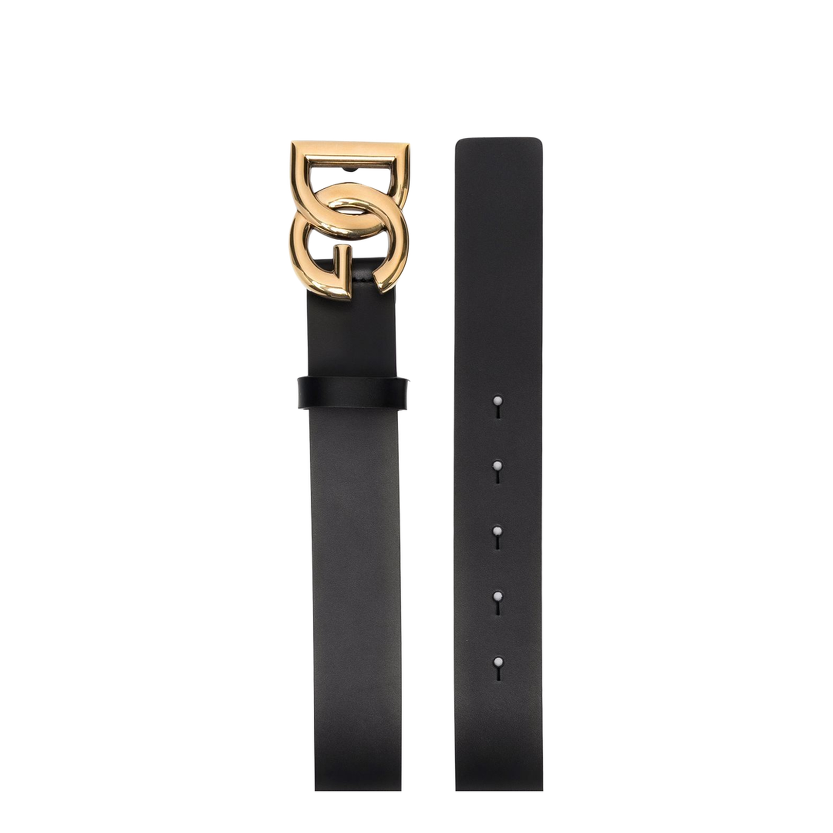 Lux Leather Belt with Crossover Logo Buckle