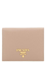 Logo Plque Saffiano Leather Wallet, Gold Hardware