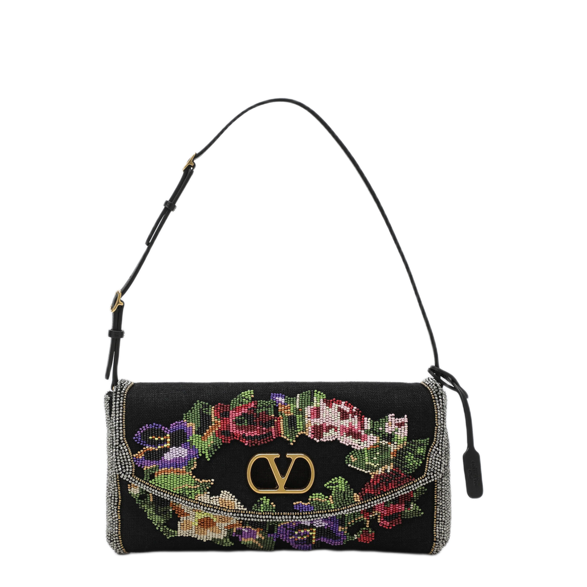 MAYFEYR - Valentino - Small Devain Shoulder Bag With Floral Bead Embroidery - 9W2B0T32LBHN96