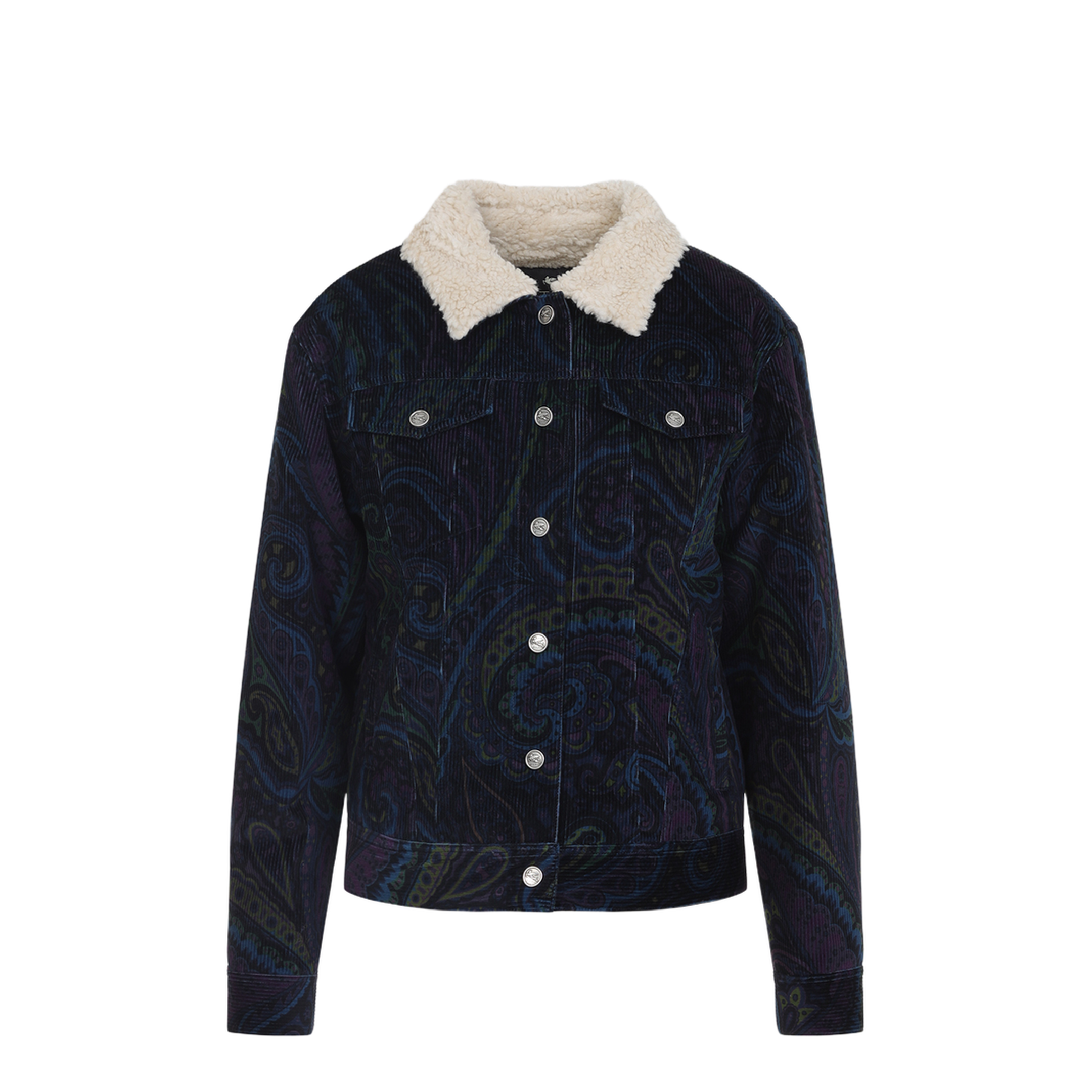 Giubbino Paisley Print Corduroy Jacket