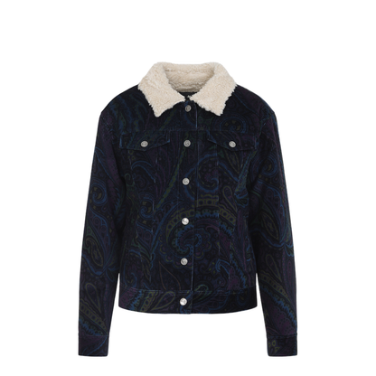 Giubbino Paisley Print Corduroy Jacket