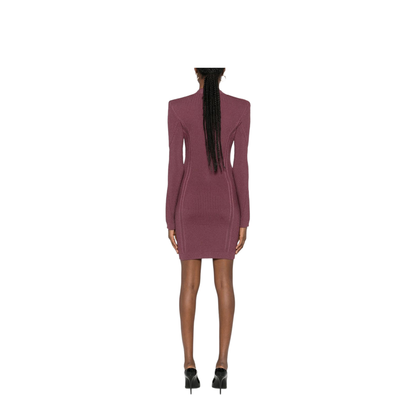 V-necked short dress red