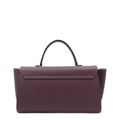 Iside Editor Medium Calf Leather Top Handle Bag - Claret Red