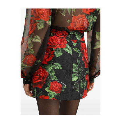 MAYFEYR - Dolce & Gabbana - Mini Skirt Rose Print - F4DEPTFSTB4HN6EJ