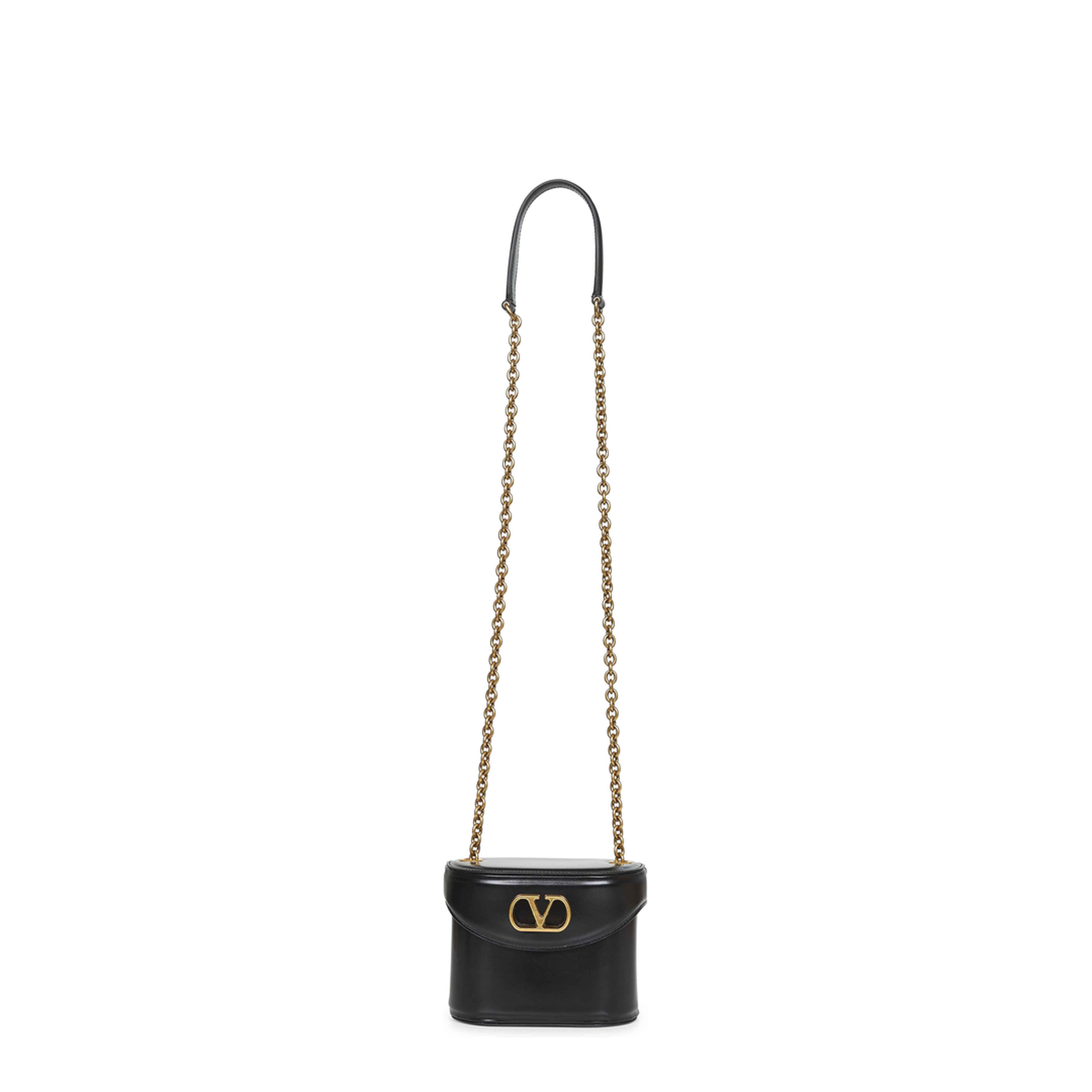 Black Leather Vanity Bag