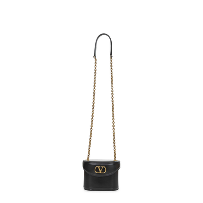 Black Leather Vanity Bag