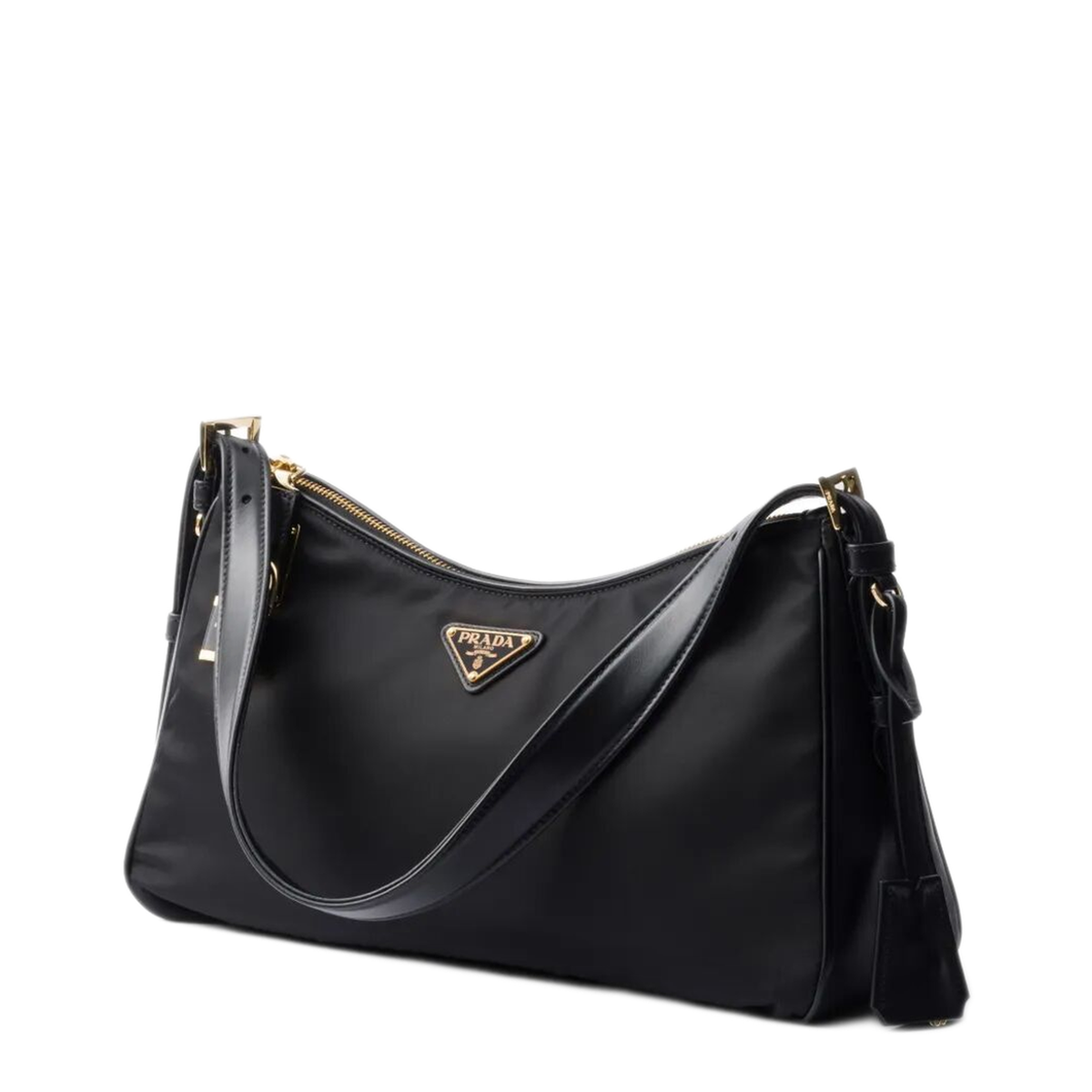 Aimée Large Re-Nylon Shoulder Bag - Black